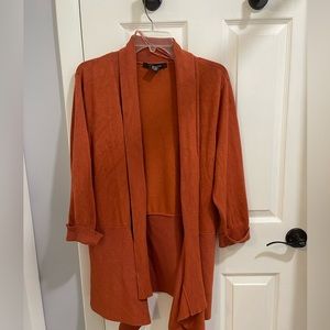 Woman’s Cardigan -  1X - orange - nice detail